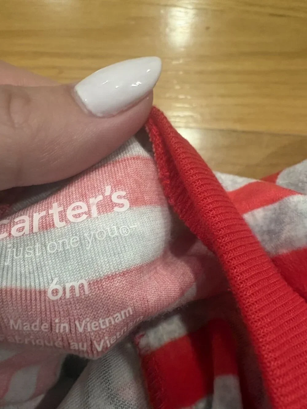 Carter’s Size 6 months Striped Reindeer Footed Sleeper Pajamas
